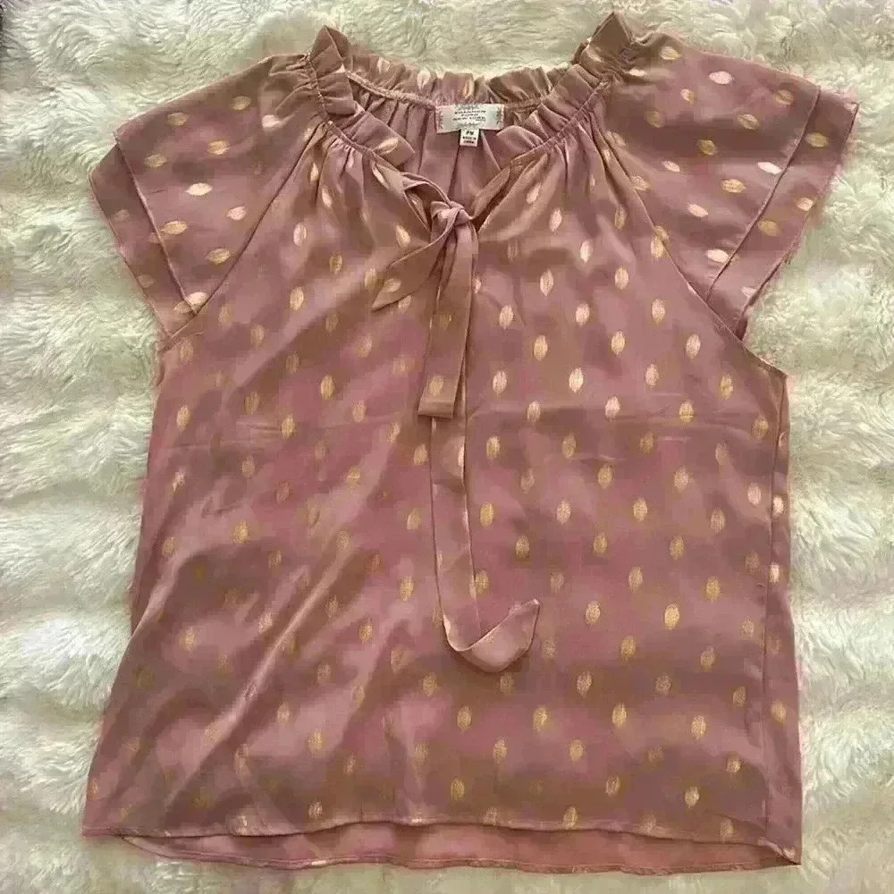 Pink Tie Front Blouse NWOT